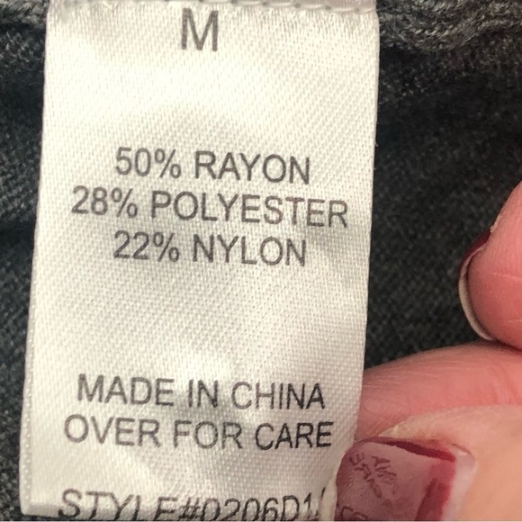 Fortune & Ivy gray charcoal cardigan button down long sleeve v neck size M - Picture 7 of 9